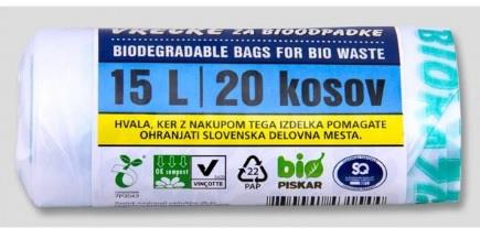 VREČKA ZA SMETI BIO 10L 1/15