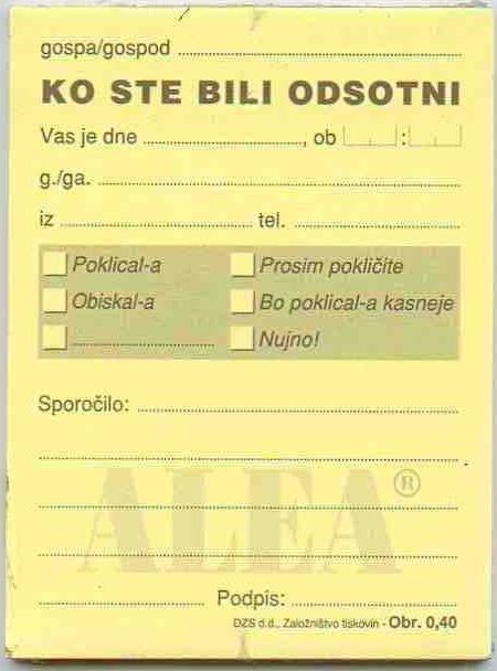 OBR.0,40 - KO STE BILI ODSOTNI