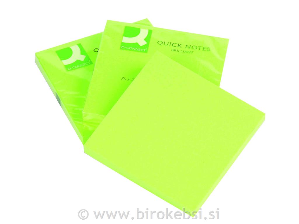 KOCKA 75X75 100L NEON ZELEN Q-CONNECT