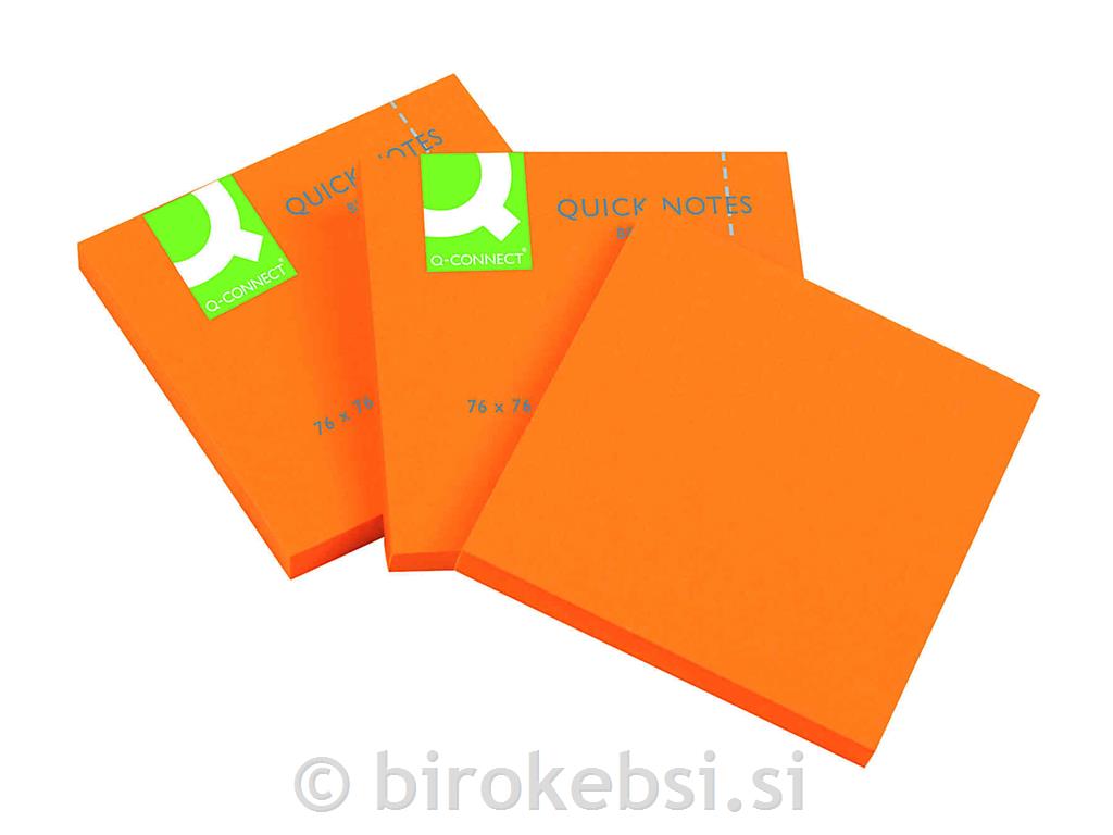 KOCKA 75X75 100L NEON ORANŽEN Q-CONNECT