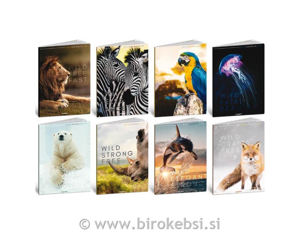 ZVEZEK A4 WILD ANIMALS 54L ČRTE