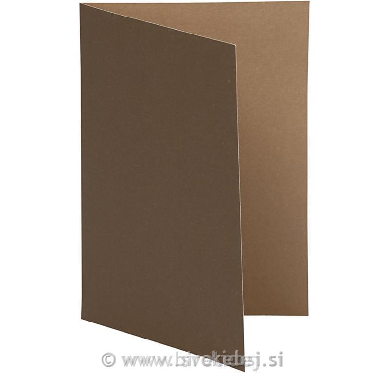 Vizitka 10,5x15 cm, set 10, rjava