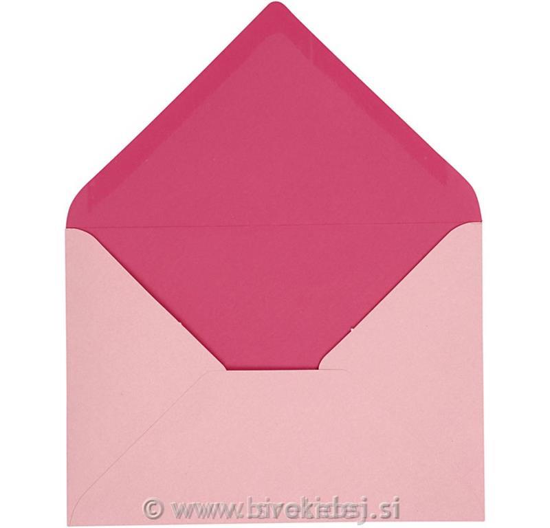 Kuverte 11,5x16 cm, set 10, roza