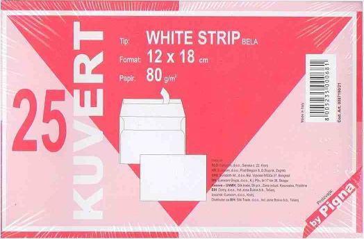 KUVERTA B6 BELA PIGNA 120MMX180MM 80g
