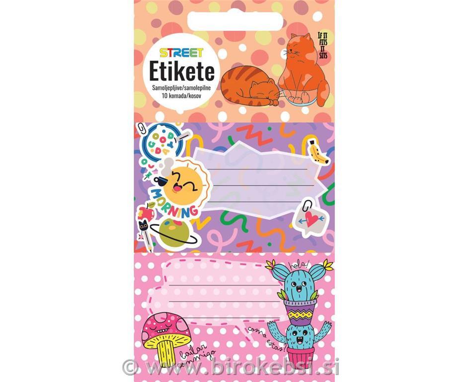ETIKETE ZA ZVEZEK KIDS GIRLS 10/1