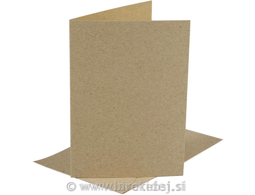 Vizitka&kuverta,10,5x15 cm,set 10, natur