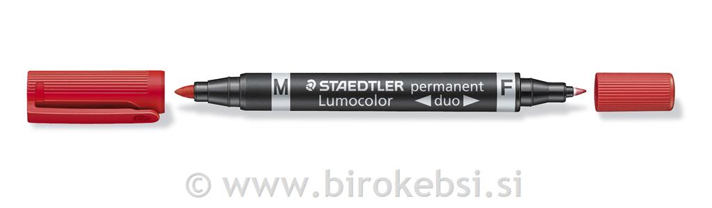 STAEDTLER FLOMASTER LUMOCOLOR DUO RDEČ