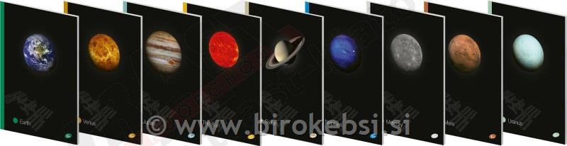 ZVEZEK A4 PLANETI BREZČRTEN 52L