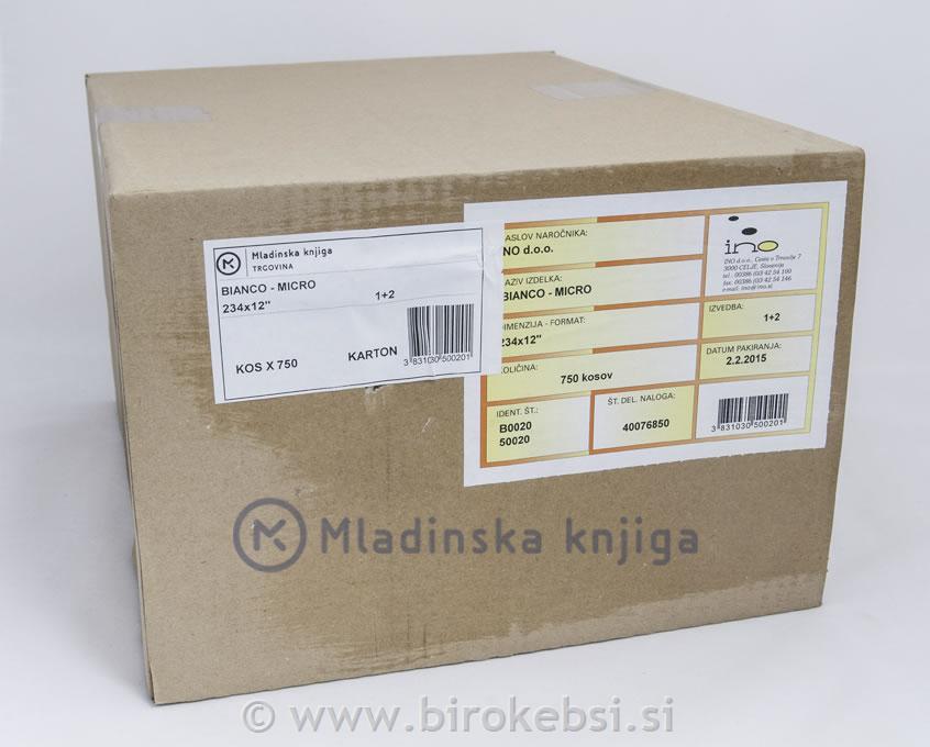 RAČ.PAPIR BIANCO MICRO 234X12 1+2 INO