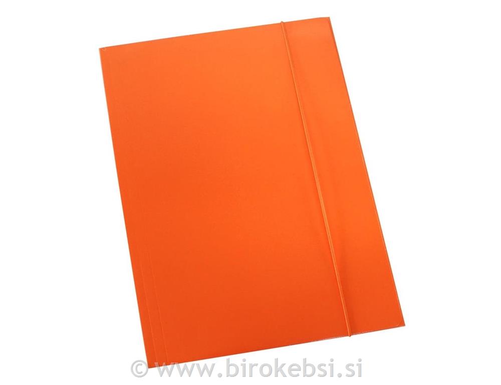 MAPA Z ELASTIKO OPTIMA A4 FLUO ORANŽNA