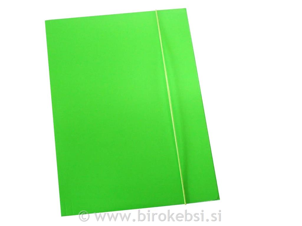 MAPA Z ELASTIKO OPTIMA A4 FLUO. ZELENA