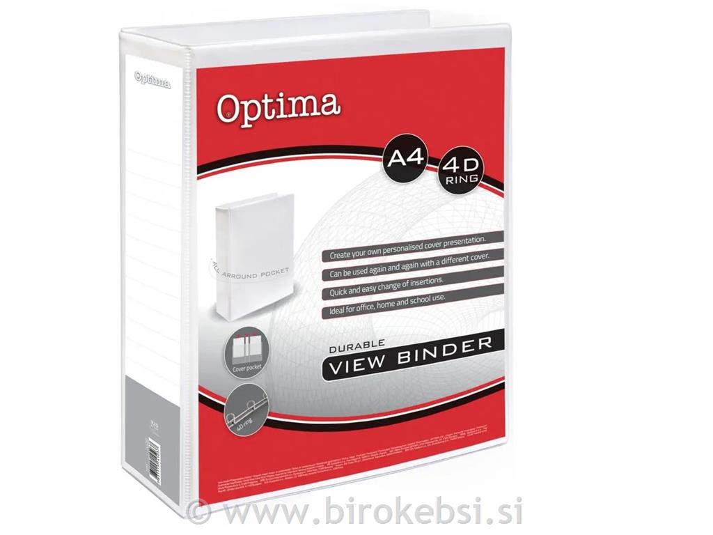 Rinčna mapa OPTIMA A4 50mm, bela