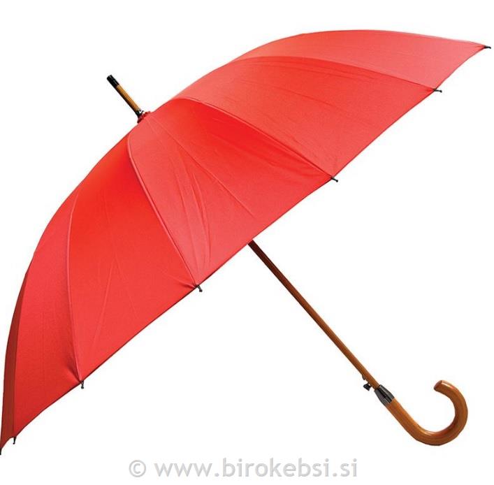 DEŽNIK ASTAR LES. ROČAJ 118CM RDEČ
