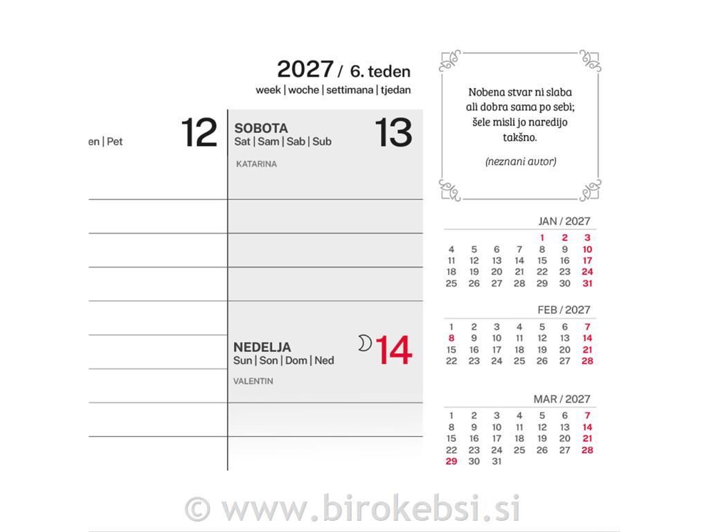 KOLEDAR NAMIZNI LEŽEČI - SIV 2027