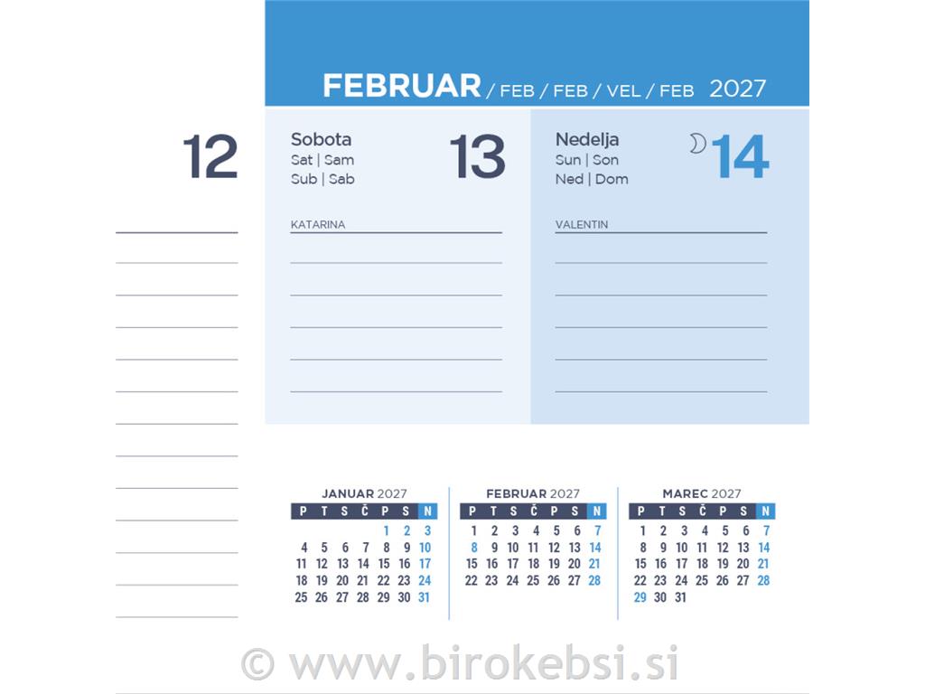 KOLEDAR NAMIZNI POKONČNI T. MODER 2027