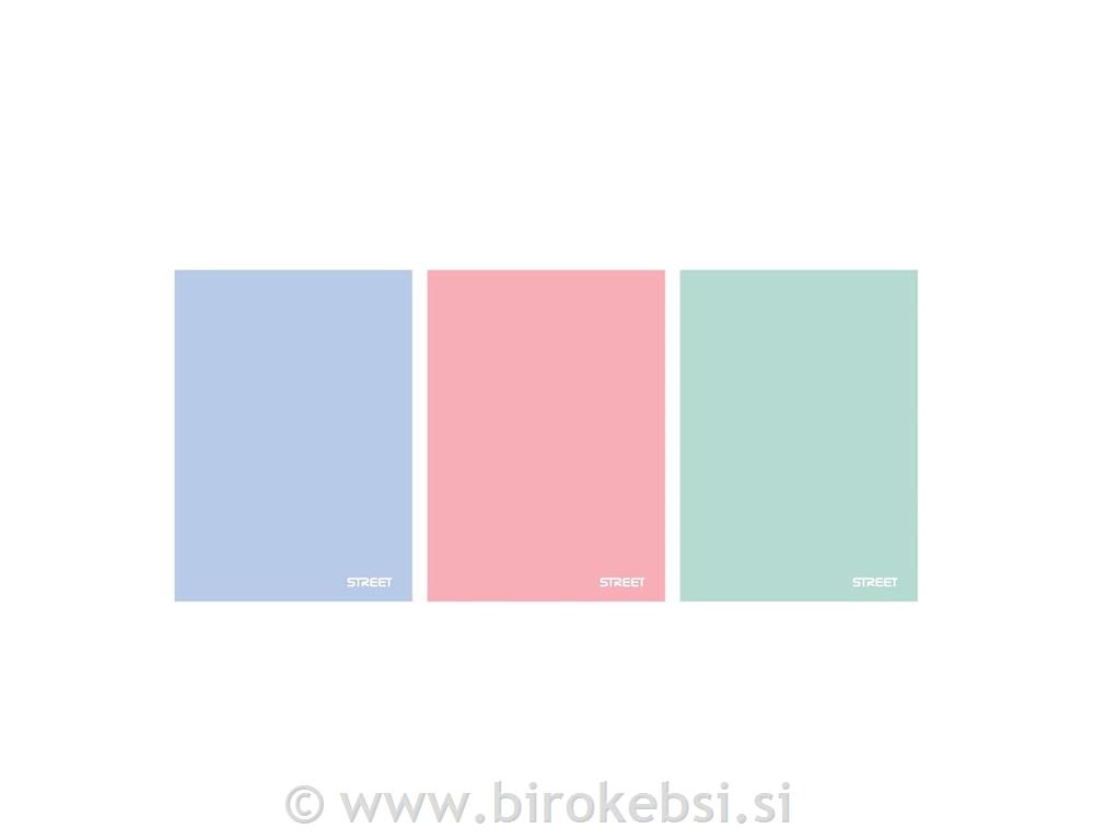 ZVEZEK A5 STREET PASTEL ČRTE Z ROBOM