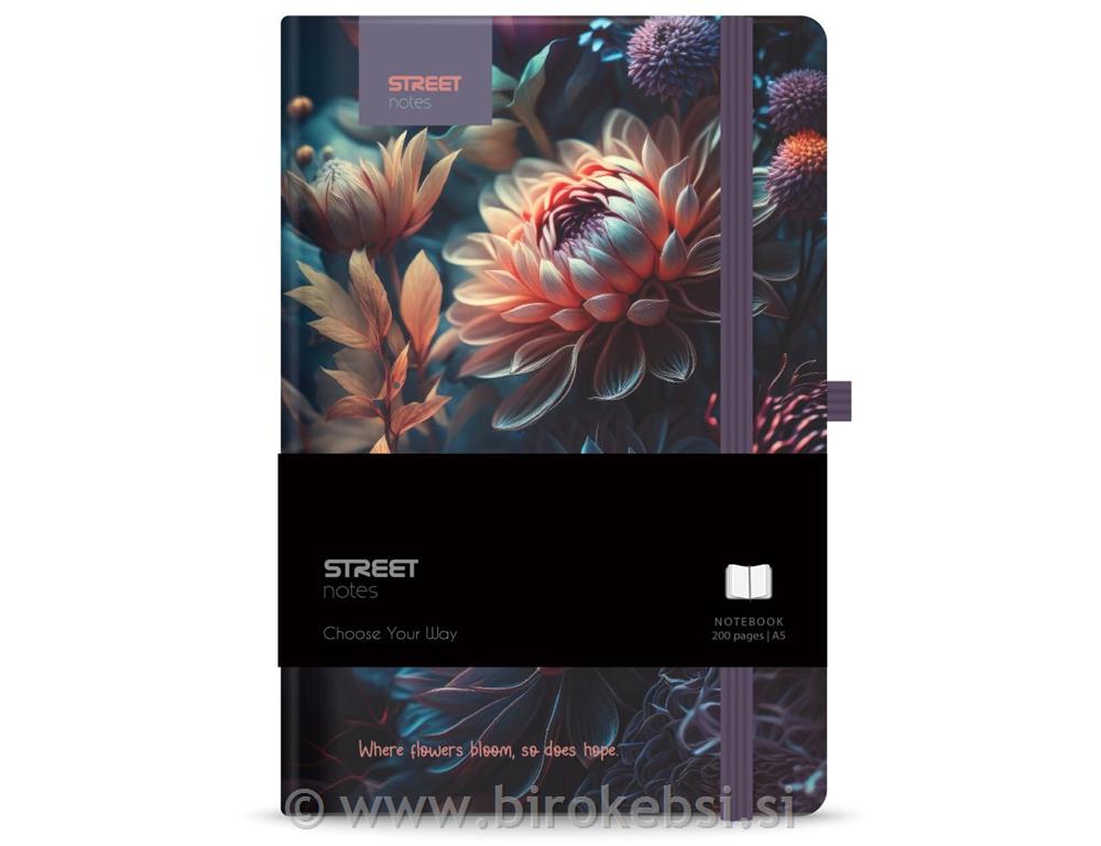 BLOK NOTESA A5 FLOWERS BLOSSOM 96L