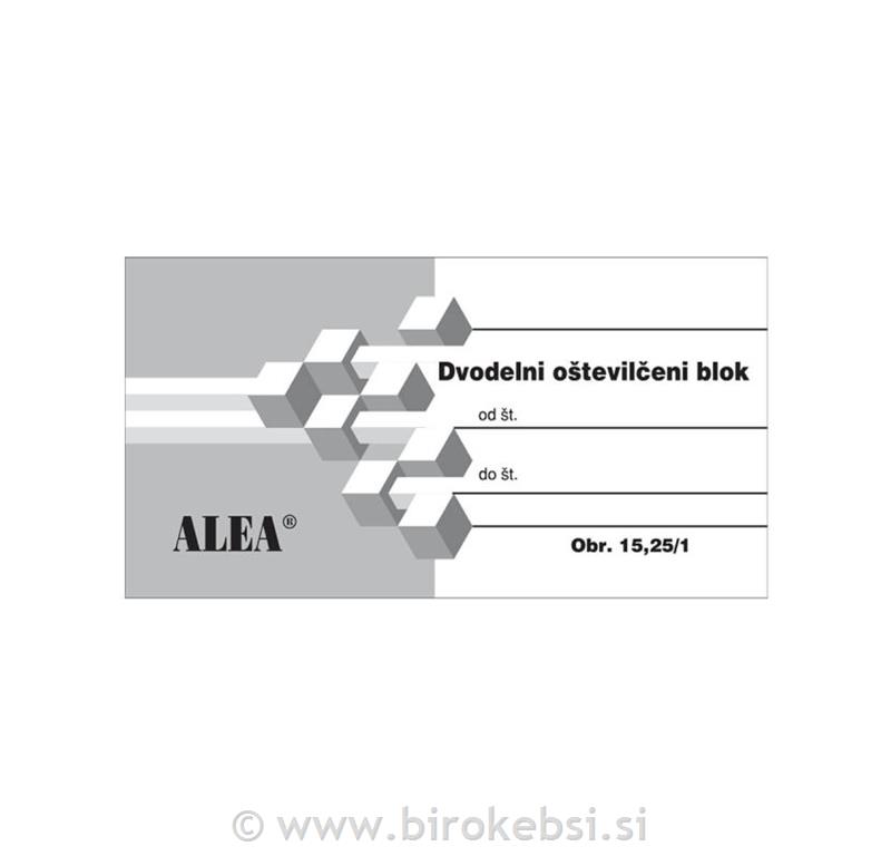 OBR.15,25/1 DVODELNI OŠTEVILČENI BLOK