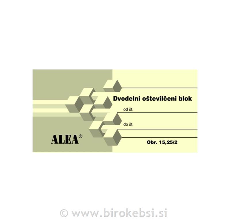 OBR.15,25/2 DVODELNI OŠTEVILČENI BLOK