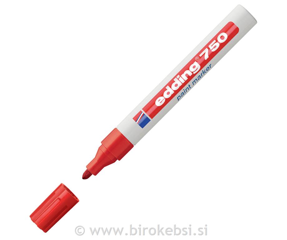 Marker z lakom E-750, 2-4 mm, rdeč