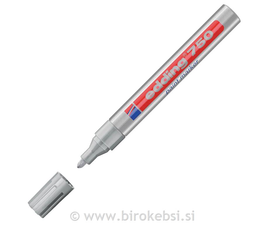 Marker z lakom E-750, 2-4 mm, srebrn