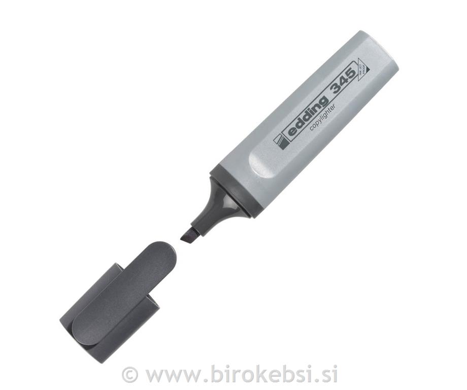 Tekst marker E-345, srebrno siv