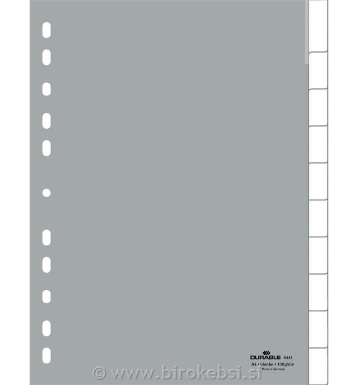 Ločilni listi A4 1/10, brez oznak (6441)