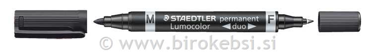 STAEDTLER FLOMASTER LUMOCOLOR DUO ČRN