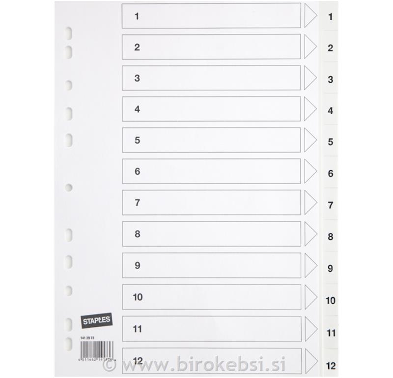 REGISTER A4 1-12 KARTON BEL