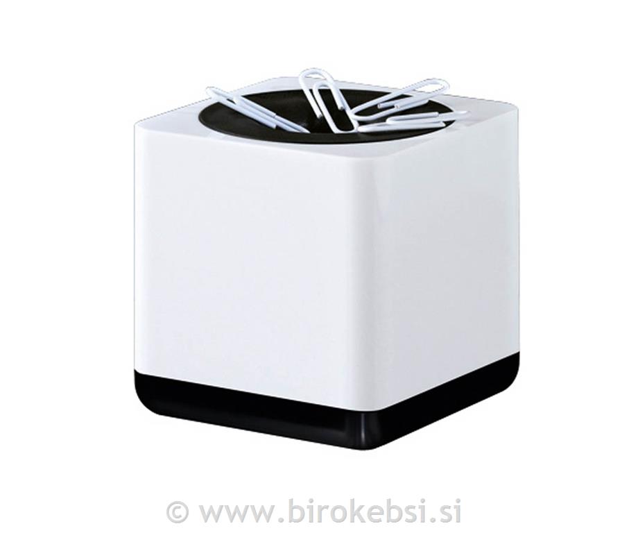 Posodica za pap. sponke iLine bela/črna