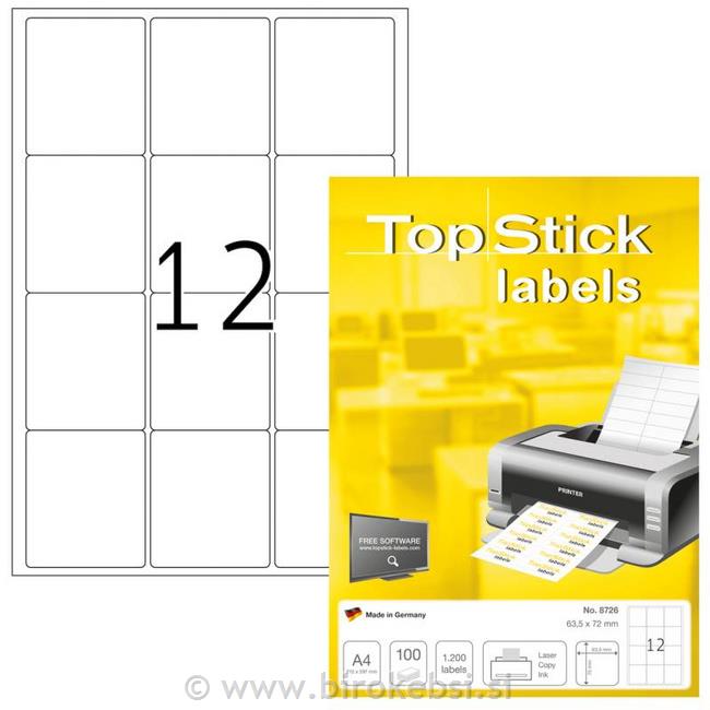 ETIKETE TOPSTICK 63,5X72 100 pol