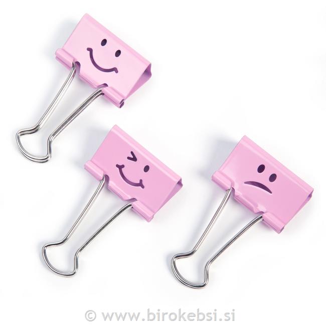 KLIP sponke 32mm pink smiley 20 kos