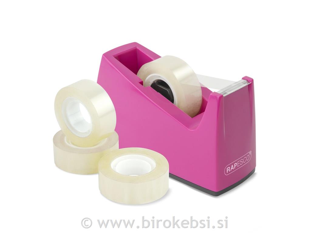 Stojalo za selotejp 300 + 4x trak PINK