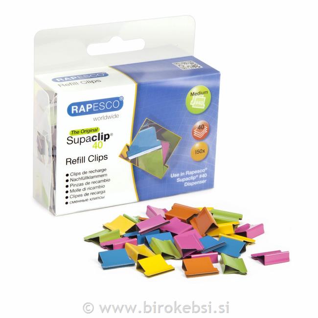 SUPACLIP sponke 40 barvne 150/1 Rapesco