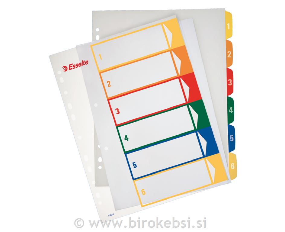 REGISTER A4 1-6 PP BARVNI ESSELTE 100212