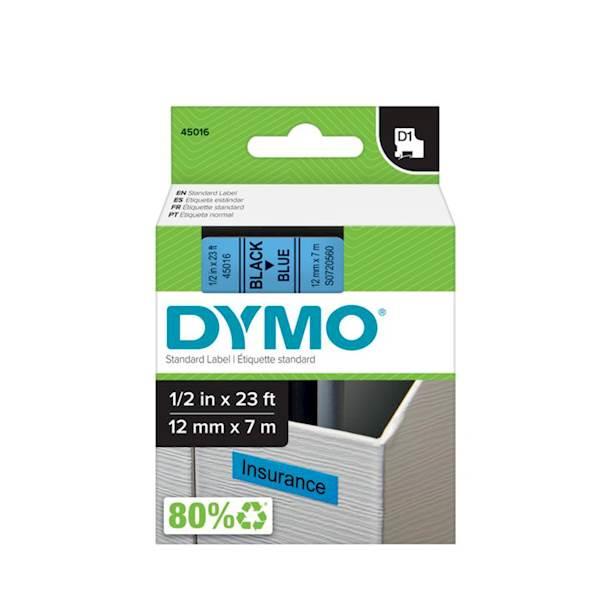 DYMO TRAK D1 12MM ČRN NA MODRI