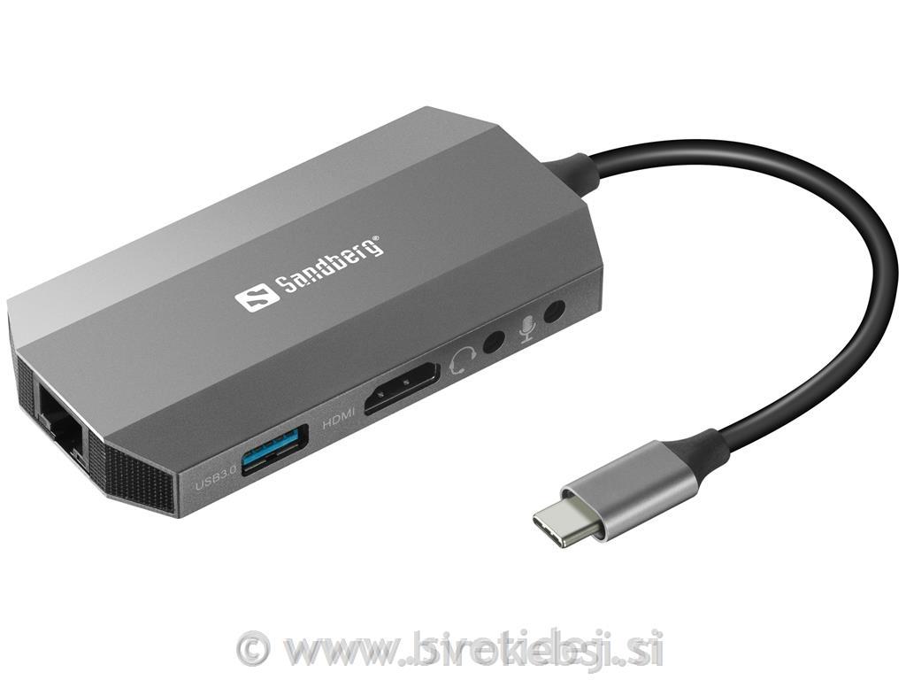 USB-C hub razdelilnik, 6-v-1