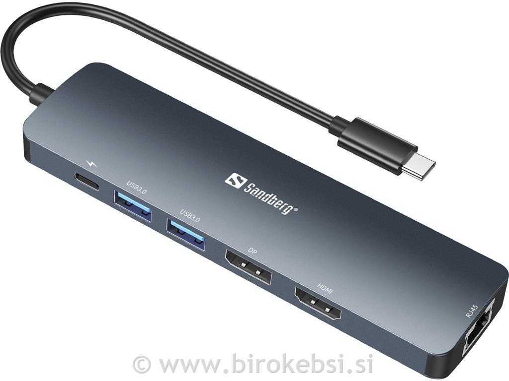 USB-C hub razdelilnik 8K, 6-v-1