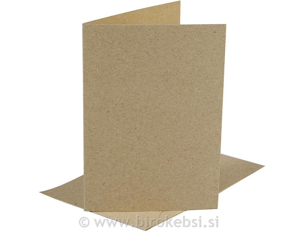 Vizitka&kuverta,10,5x15 cm,set 10, natur