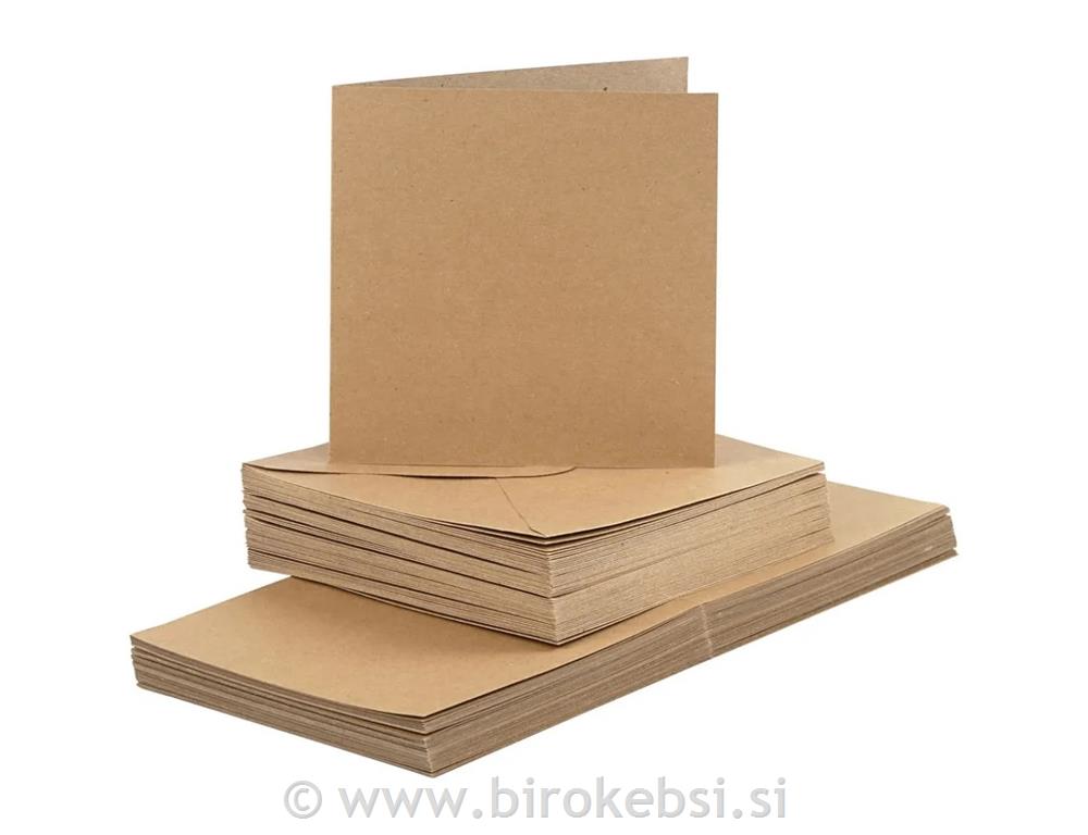 Kuverte&voščilnice 15x15 cm, set 50