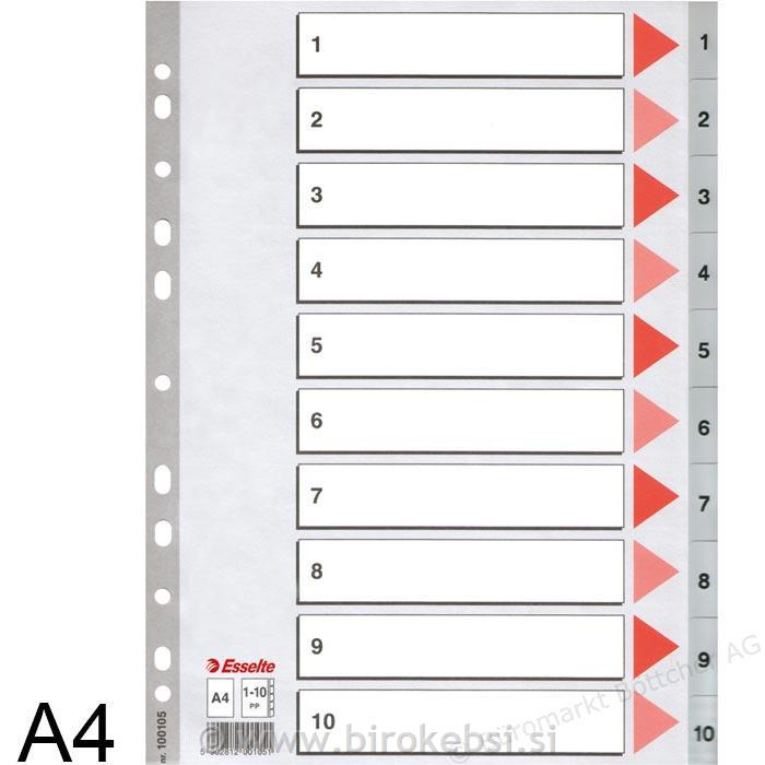 REGISTER A4 1-10 PP ESSELTE