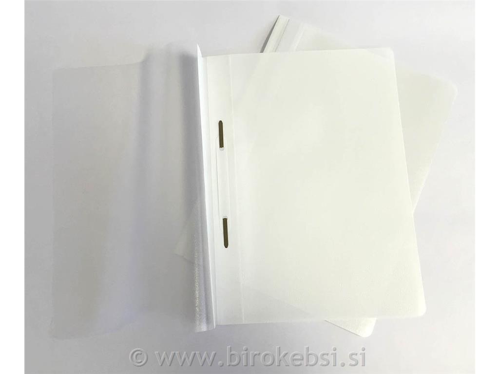 Mapa s sponko Standard bela, 25 kos