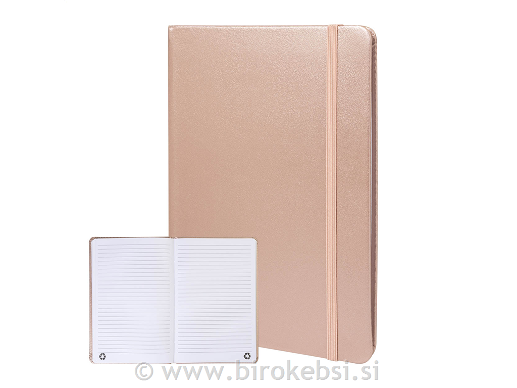 BLOK/ZVEZEK Z ELASTIKO ROSEGOLD