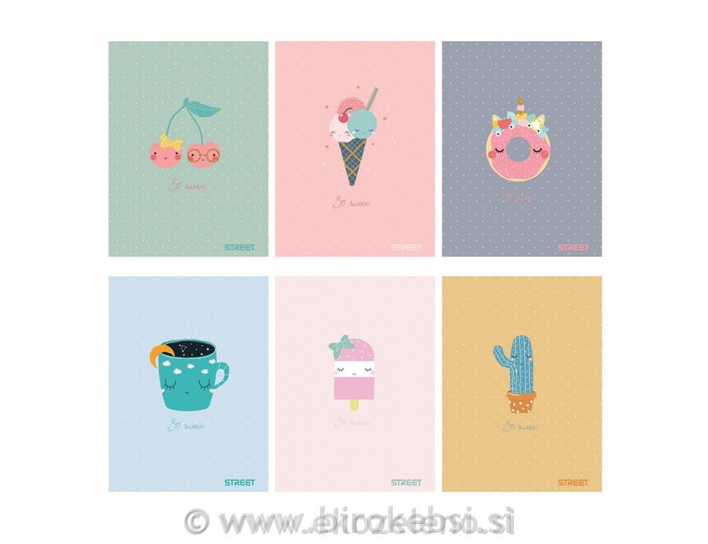 ZVEZEK A5 STREET SWEET ČRTE Z ROBOM