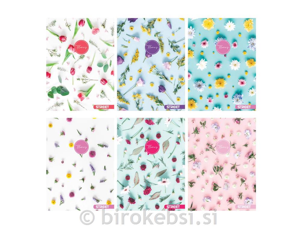 ZVEZEK PIGNA FLOWERS A4 9mm STREET