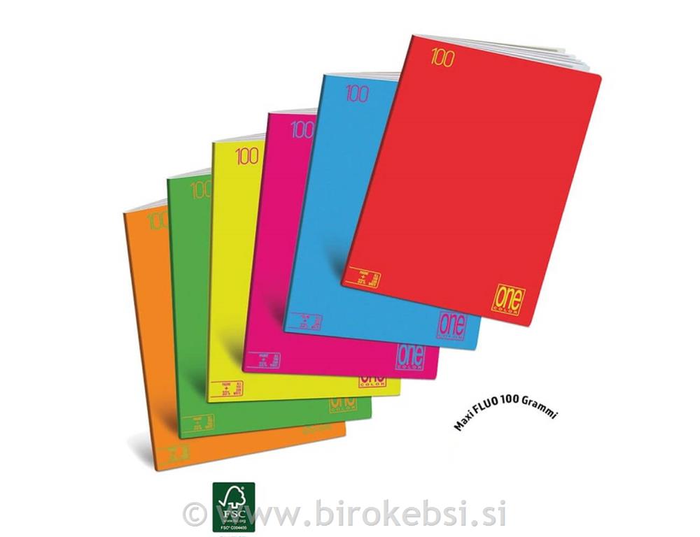 ZVEZEK A4 Fluorescent 50L ČRTE