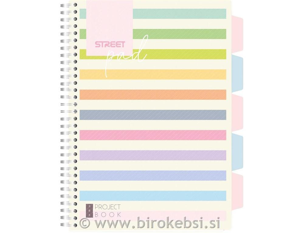 ZVEZEK ŠPIRALA A4 ČRTE 100L p,book 365