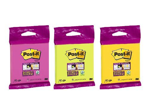 KOCKA 76X76 100L POST-IT SUPER STICKY