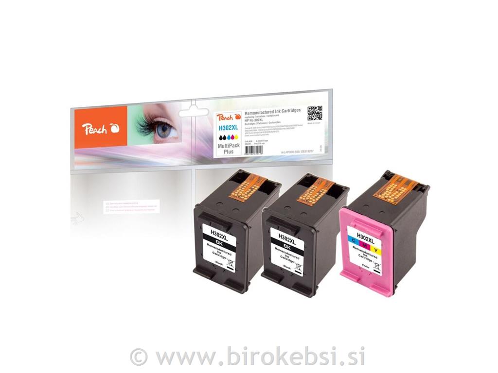 Črnilo Peach HP 302XL komplet 2 x black