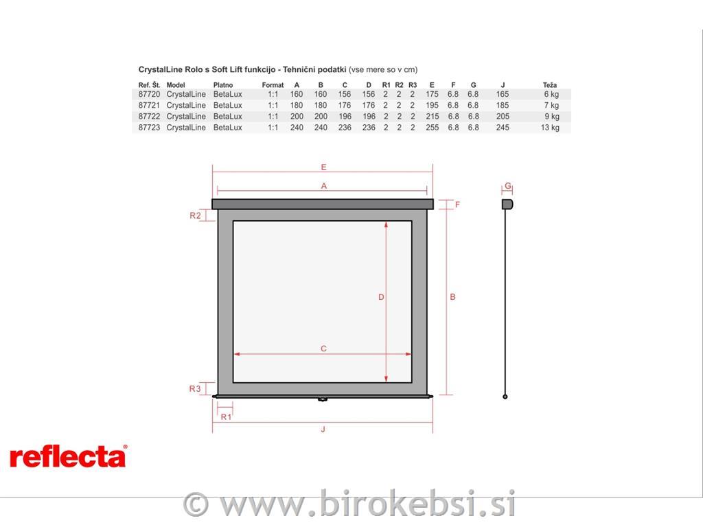 PROJEKCIJSKO STENSKO PLATNO 180x180